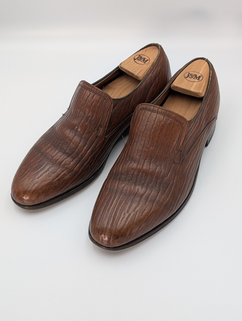 Vintage RARE Dack's 'Baffin Seal' Leather Derby Loafers Tan 9 US